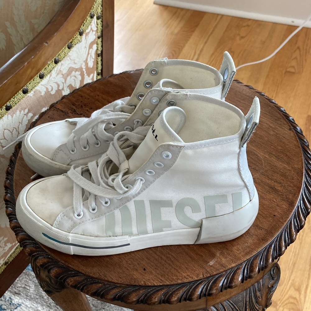 Diesel White High-Top Sneakers